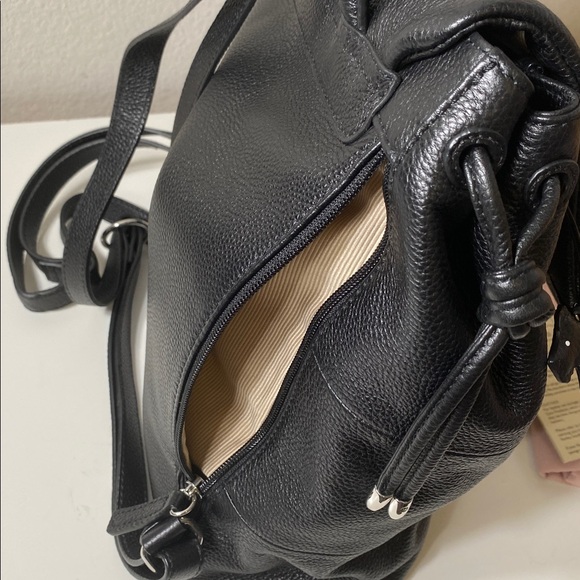 New Radley London Black Flap-over Leather Backpack - Picture 8 of 13